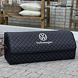 Органайзер у багажник з логотипом Volkswagen з екошкіри, чорний, 80 см, автомобільний органайзер, фото 2
