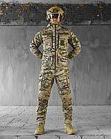 Тактична форма soft shell на флісі, військовий костюм мультикам із наколінниками, штурмовий костюм зсу qa123