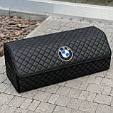 Органайзер у багажник з логотипом BMW з екошкіри, чорний, 80 см, коробка в багажник, фото 2
