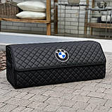 Органайзер у багажник з логотипом BMW з екошкіри, чорний, 80 см, коробка в багажник, фото 6