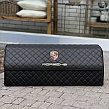 Органайзер у багажник з логотипом Porsche з екошкіри, чорний, 80 см, автоорганайзер, фото 2