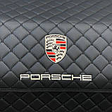 Органайзер у багажник з логотипом Porsche з екошкіри, чорний, 80 см, автоорганайзер, фото 4