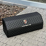 Органайзер у багажник з логотипом Porsche з екошкіри, чорний, 80 см, автоорганайзер, фото 6