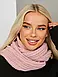 Стильний зручний теплий в'язаний зимовий хомут, пудра, фото 2