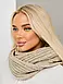 Стильний зручний теплий в'язаний зимовий хомут, бежевий, фото 3