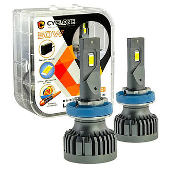 LED лампи H11 Cyclone TYPE 34 Canbus 50 Watt  5500K 10000 Lm (2 шт.)