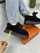 Лофери жіночі зимові MalinDagely C601-4M замшеві чорні, фото 2