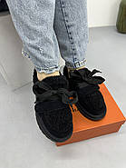 Лофери жіночі зимові MalinDagely C601-4M замшеві чорні, фото 4