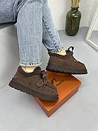 Лофери жіночі зимові MalinDagely C601-6M замшеві коричневі, фото 2