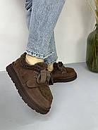 Лофери жіночі зимові MalinDagely C601-6M замшеві коричневі, фото 4