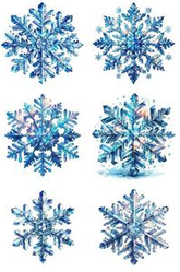 Вафельна картинка для кондитерських виробів "Сніжинки", (лист А4)