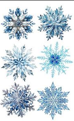 Вафельна картинка для кондитерських виробів "Сніжинки", (лист А4)