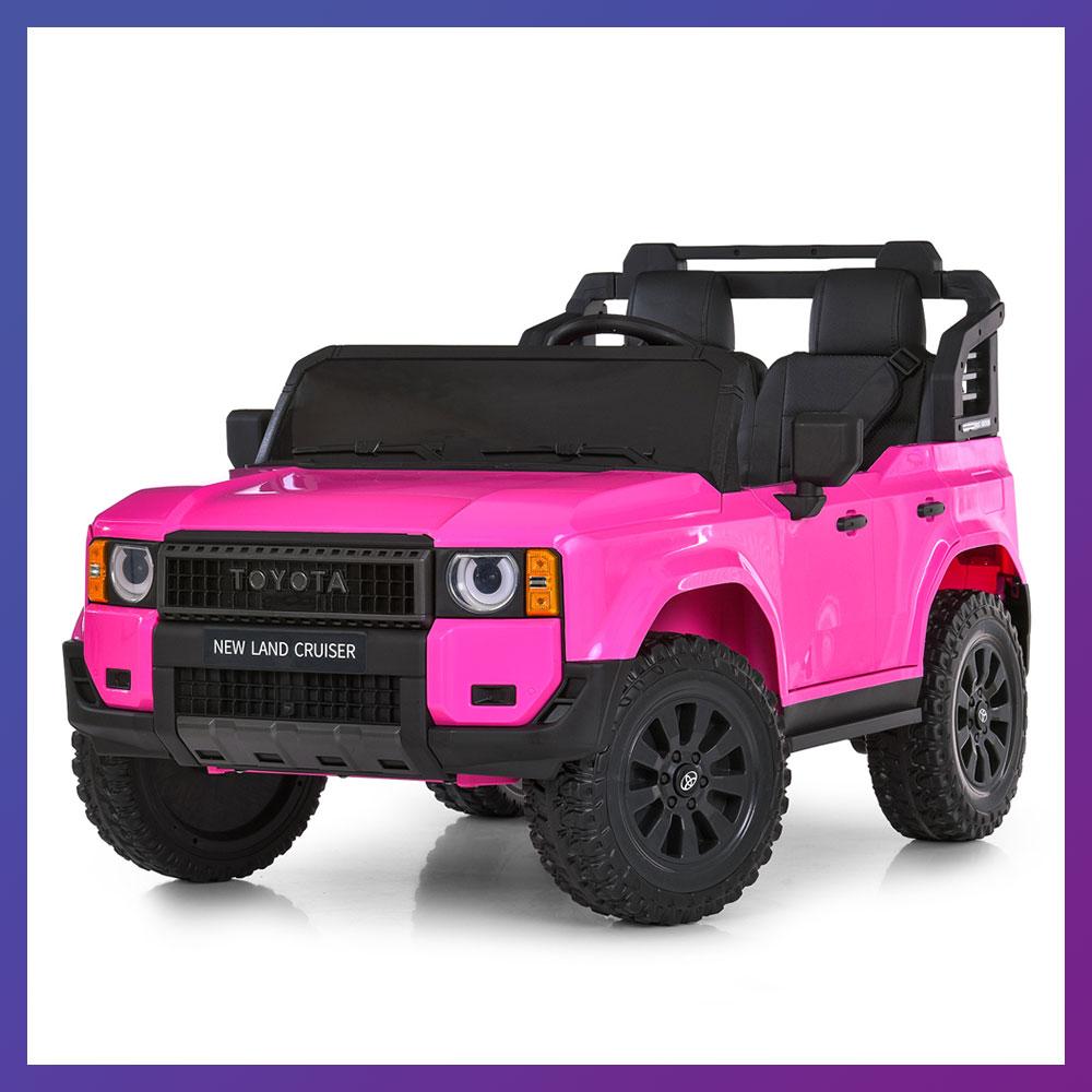 Дитячий електромобіль двомісний Джип Toyota Land Cruiser M 6280 з пультом р/у для дітей 3-8 років Рожевий, фото 1