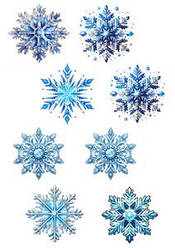 Вафельна картинка для кондитерських виробів "Сніжинки", (лист А4)