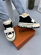 Кеди зимові на платформі MalinDegely C73-4M чорні замшеві, фото 4