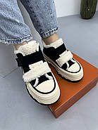 Кеди зимові на платформі MalinDegely C73-4M чорні замшеві, фото 5