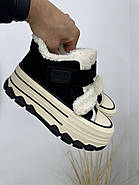 Кеди зимові на платформі MalinDegely C73-4M чорні замшеві, фото 7