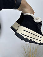 Кеди зимові на платформі MalinDegely C73-4M чорні замшеві, фото 8