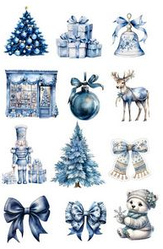 Вафельна картинка для кондитерських виробів Новорічна, (лист А4)