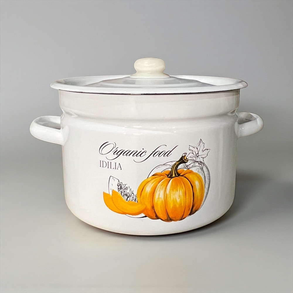 Каструля емальована 9л Гарбуз білий 1621/2 Idilia