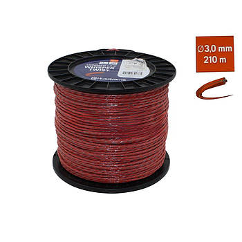 Бухта волосіні Husqvarna Ø3,0 мм х 210 м кручена з кордом