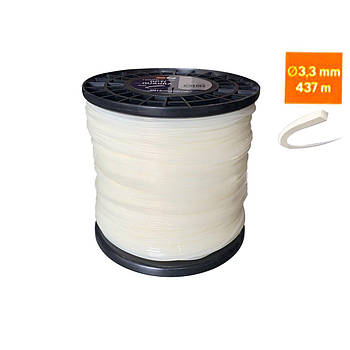 Бухта волосіні Husqvarna Ø3,3 мм х 437 м квадратна