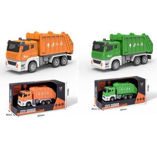 Сміттєвоз інерція, 16см, 1:32, звук, світло, гумові колеса, рухливі деталі, на бат(табл), в кор. 22,5*11*8см (48шт), фото 1