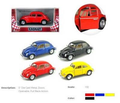 Машина метал., інерц., "Kinsmart" "Volksvagen Classical Beetle 1967", в кор. 16*8,5*7,5 см (96 шт./4), фото 1
