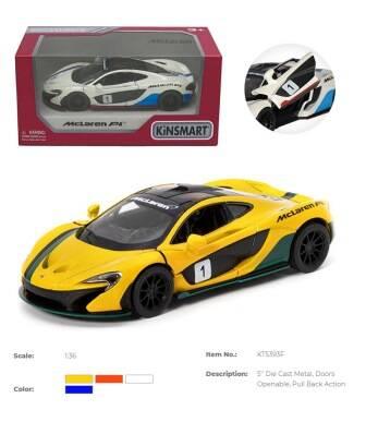 Машина — метал. "Kinsmart" "MCLAREN P1 w/printing", в кор. 16*7*7,5 см (96 шт./4), фото 1
