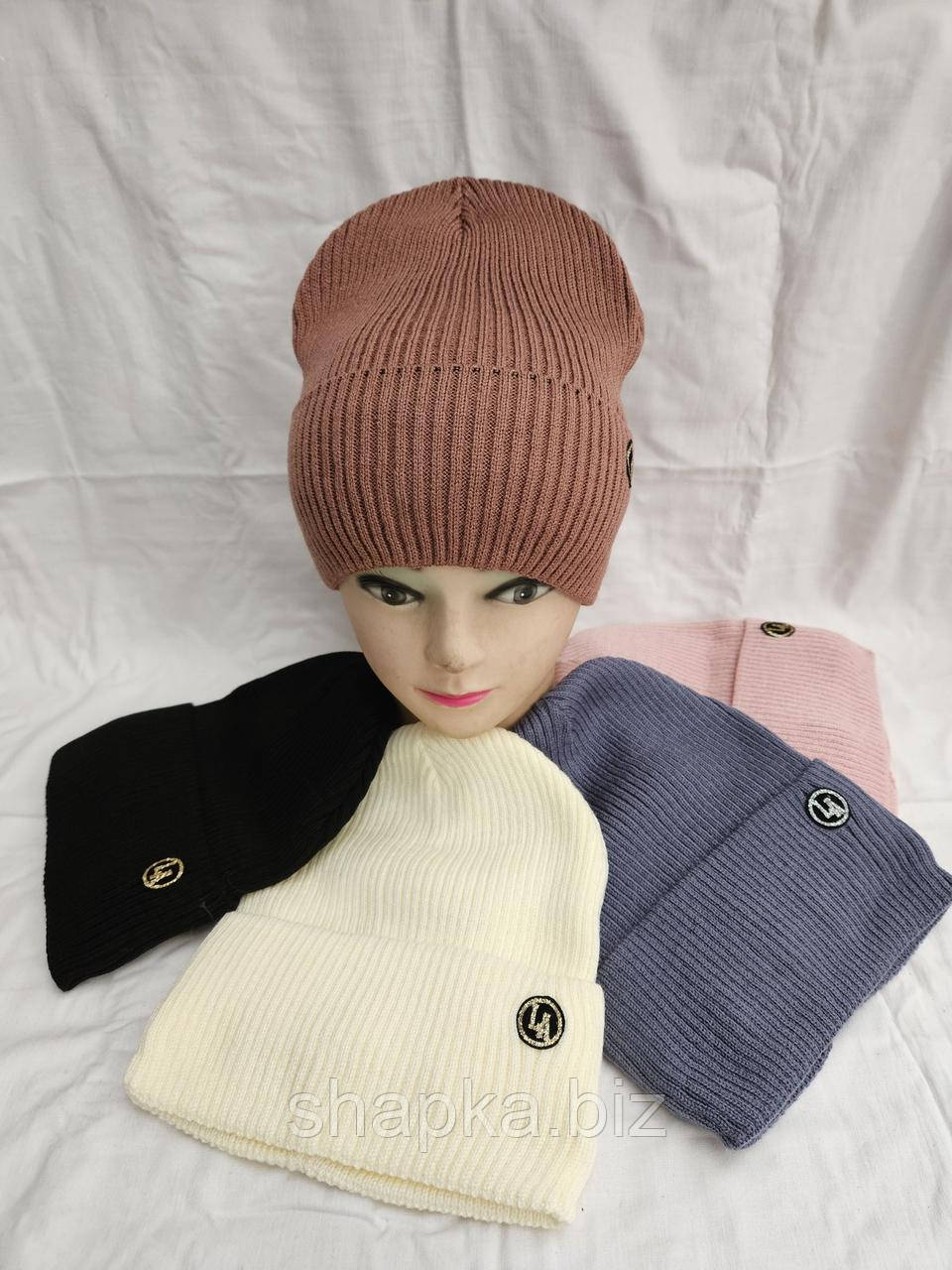 Шапка дитяча в'язана на флісі, фото 1