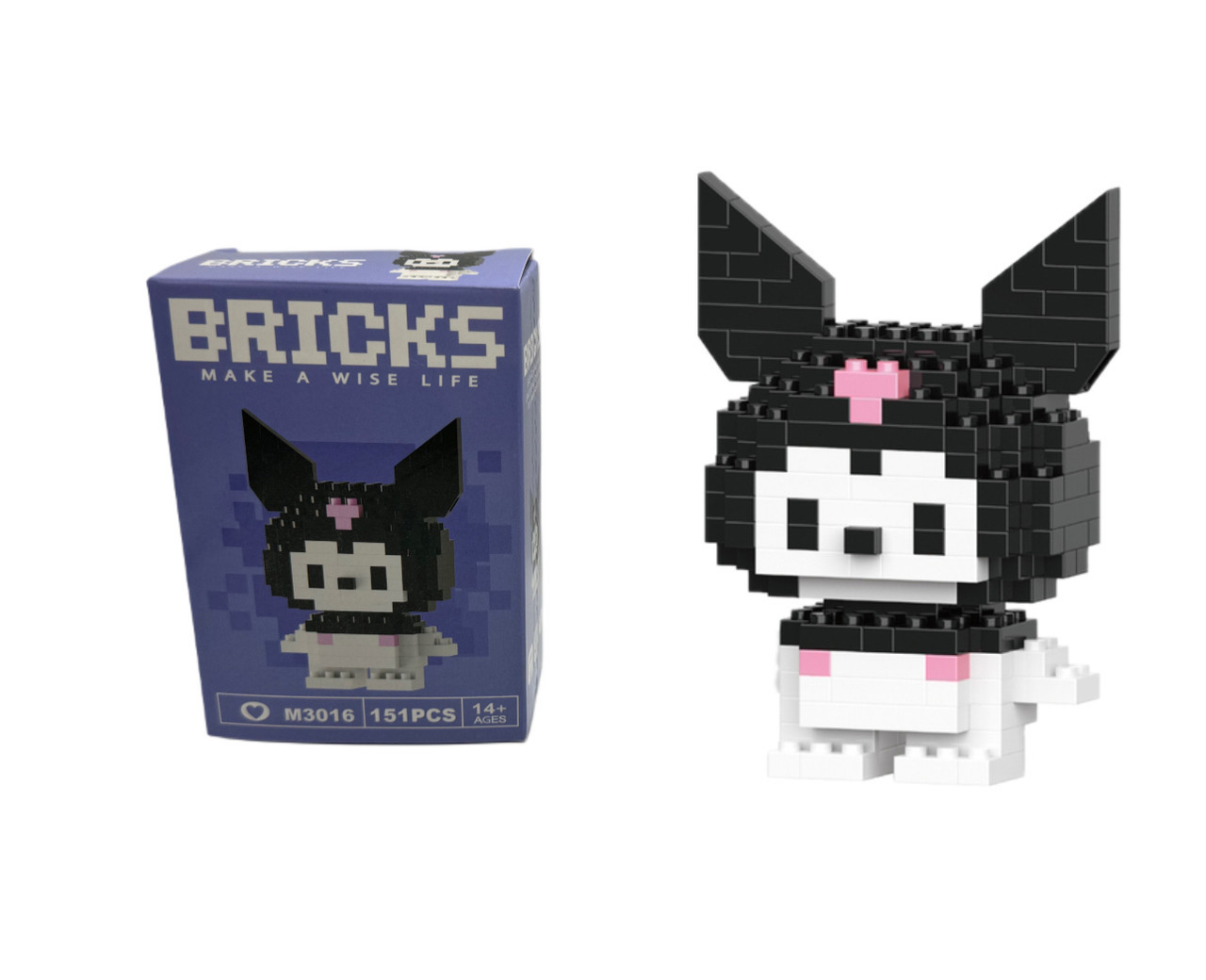 Конструктор Bricks Куромі Kuromi 7 см висота 151 деталь (M3016) kL., фото 1