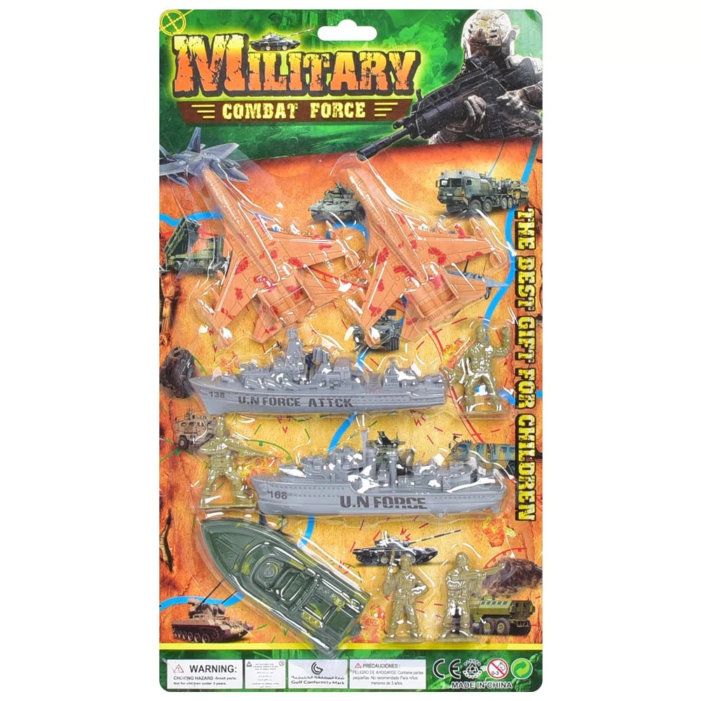 Набір з військовим транспортом (літак, човен, корабель, солдатики) 61601-11, фото 1