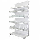 Кондитерський стелаж металевий 2350*1200 мм ТИП 5, приставний стелаж зі скляними перегородками, стелаж в кондитерський магазин, фото 7