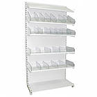 Кондитерський стелаж металевий 2350*1200 мм ТИП 5, приставний стелаж зі скляними перегородками, стелаж в кондитерський магазин, фото 8