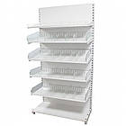 Кондитерський стелаж металевий 2350*1200 мм ТИП 5, приставний стелаж зі скляними перегородками, стелаж в кондитерський магазин, фото 6