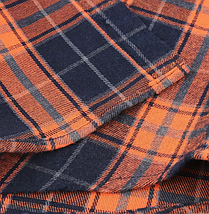 ​​​​​​​Чоловіча сорочка фланелєва з капюшоном у клітинку Orange XL, фото 4