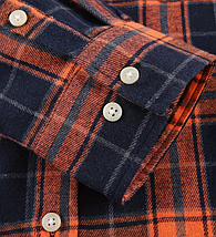 ​​​​​​​Чоловіча сорочка фланелєва з капюшоном у клітинку Orange XL, фото 3