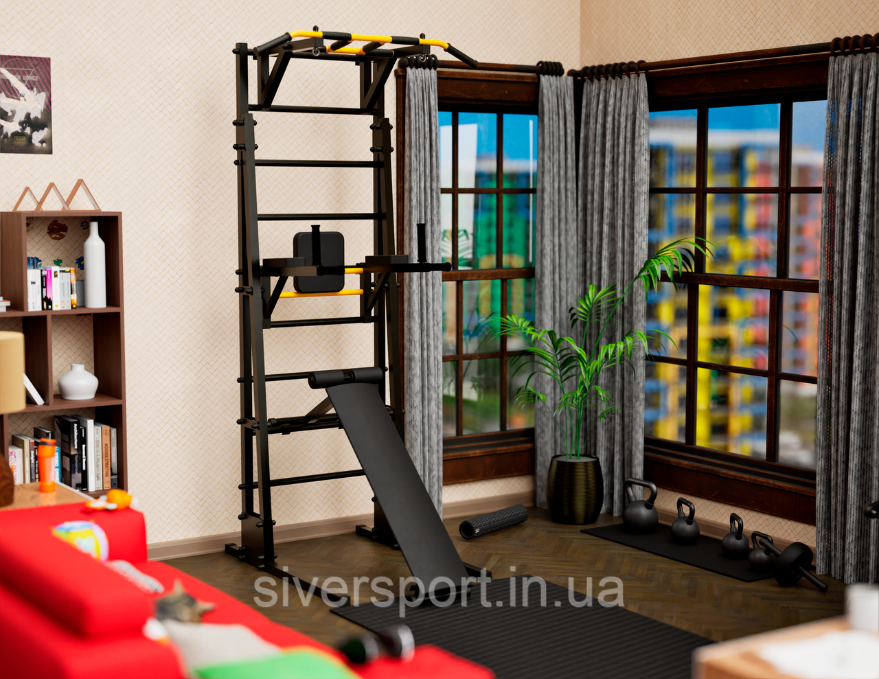 Шведська стінка RX пересувна універсальна підлогова (класичний турнік) RX-103 Sport, фото 1