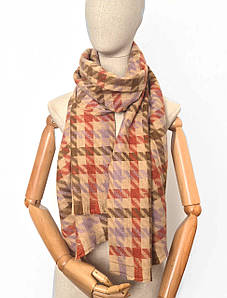 Шарф палантин кашеміровий Скотті беж теракота