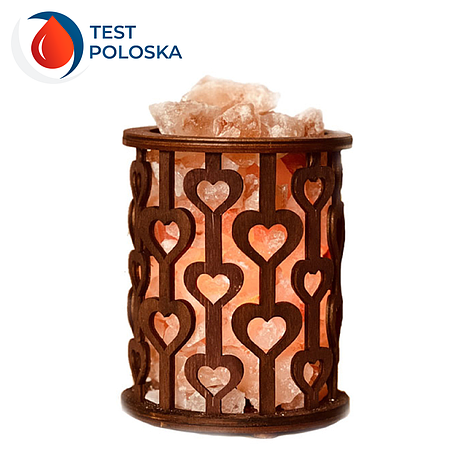 Соляна лампа "Корзина із серцями" 1,7 кг, фото 1