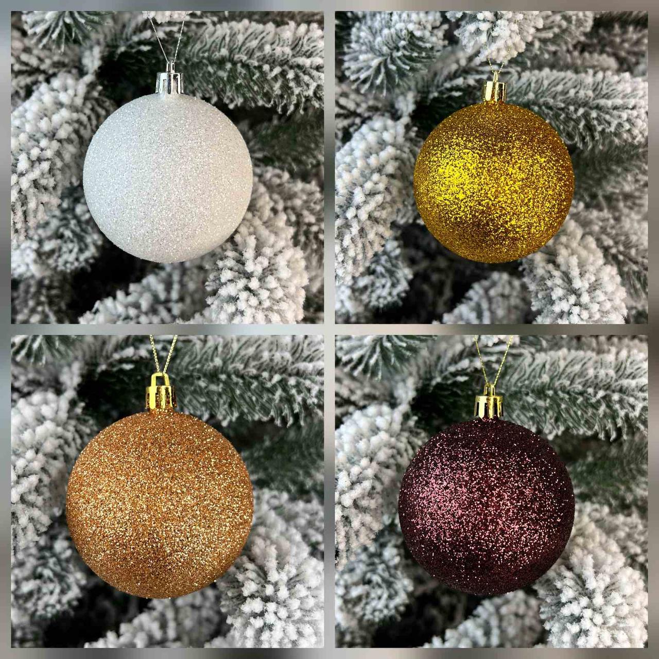 Новорічні кулі на ялинку блиск 15 см є великий асортимент кольорів, фото 1