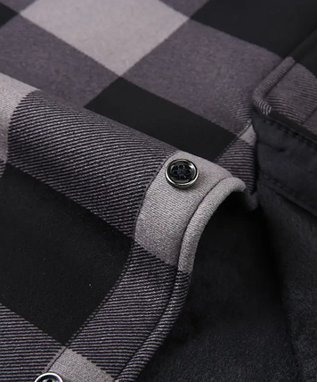 Чоловіча зимова куртка-сорочка з капюшоном у клітинку Gray XL, фото 2