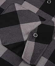 Чоловіча зимова куртка-сорочка з капюшоном у клітинку Gray XL, фото 4