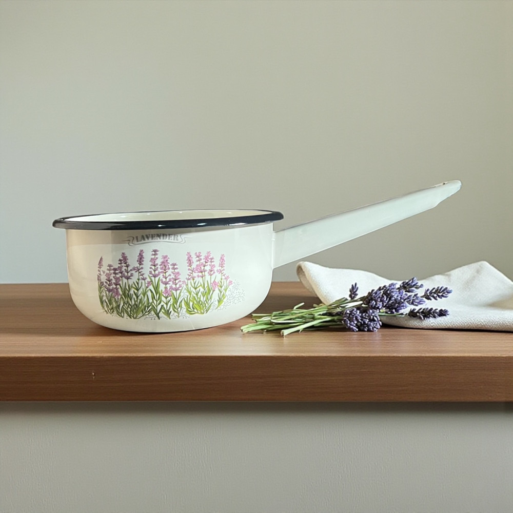 Ківш емальований 1.5 л 21082/2 Лаванда молочная Idilia