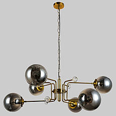 Підвісна бронзова люстра з графітовими плафонами на 6 ламп (909-XL3057-6 AB+BK), фото 4