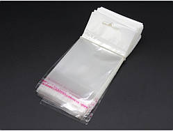 Пакет поліетиленовий з європідвісом та липкою стрічкою без малюнків 7 х 7см, за 1шт 12191