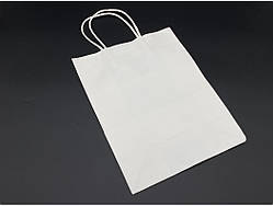 Пакет паперовий з ручками 27 х 21 х 11см Колір - білий