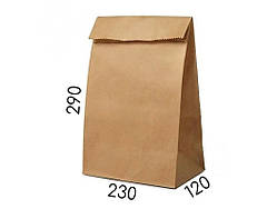 Пакет паперовий крафтовий без ручок 23 х 29 х 12см без малюнку