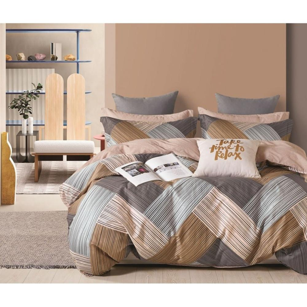 Євро комплект (Фланель) | Комплект постільної білизни "Паркет" | Простирадло 240х220 см, фото 1