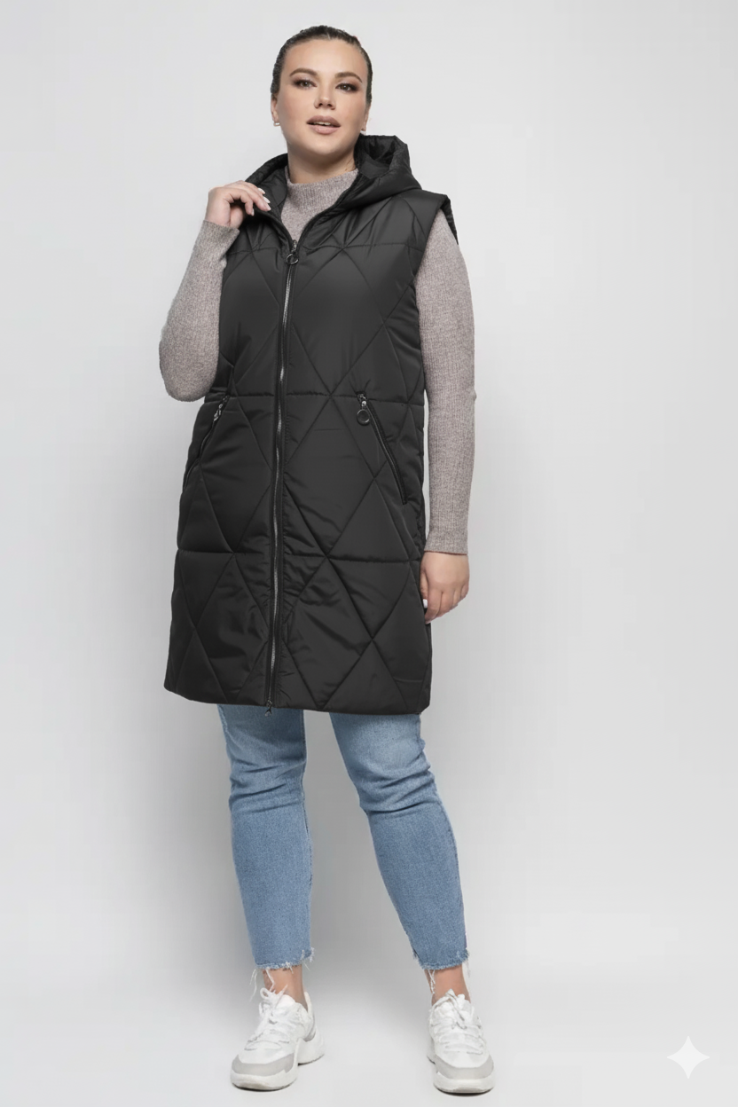 Жіноча жилетка в чорному кольорі., фото 1